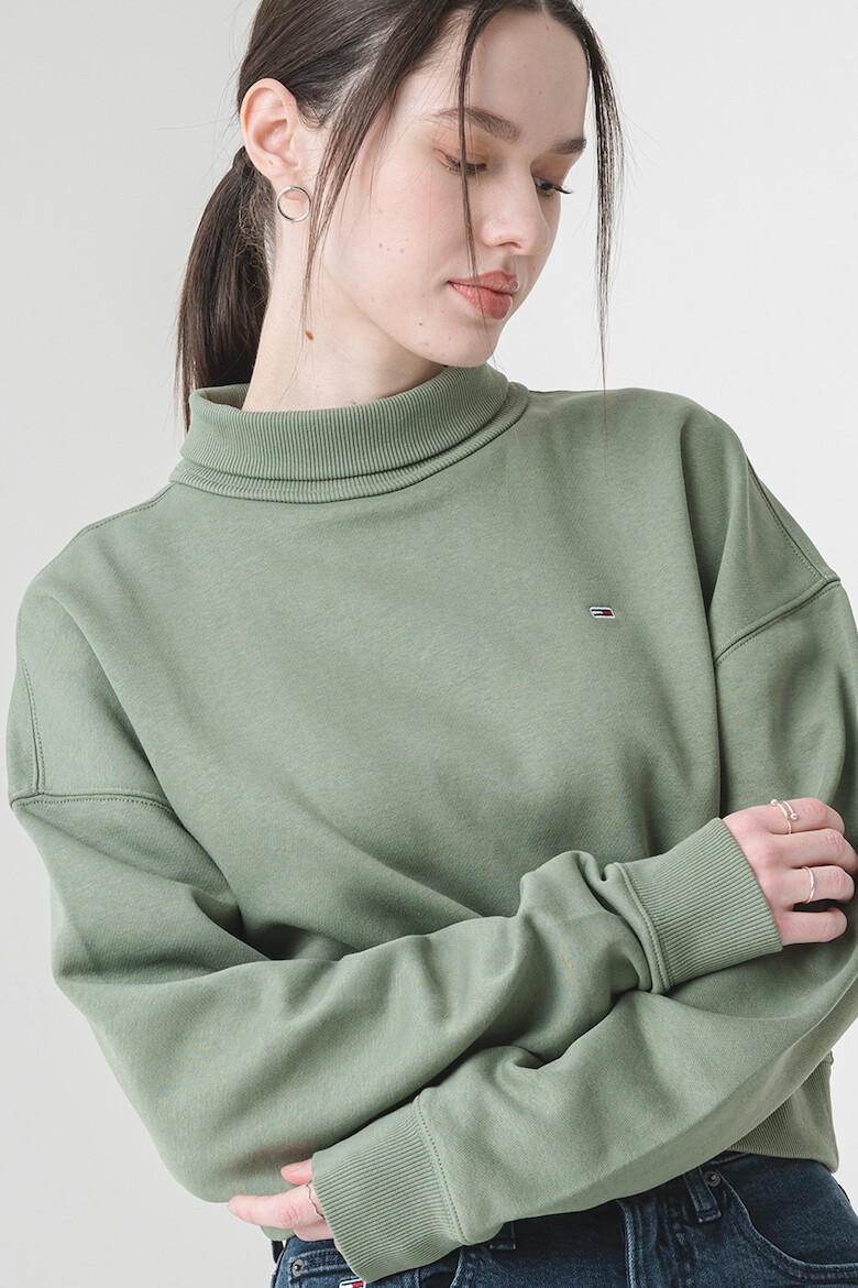 Tommy Jeans Къс суитшърт с поло - Pepit.bg