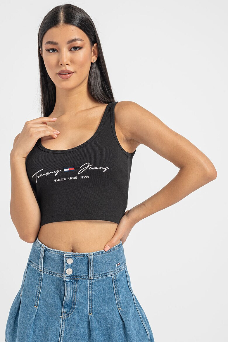 Tommy Jeans Къс топ с лого - Pepit.bg