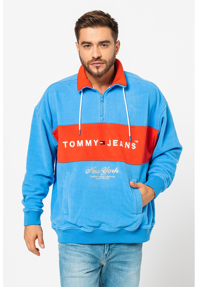 Tommy Jeans Поларен суитшърт Archive с дизайн с цветен блок - Pepit.bg