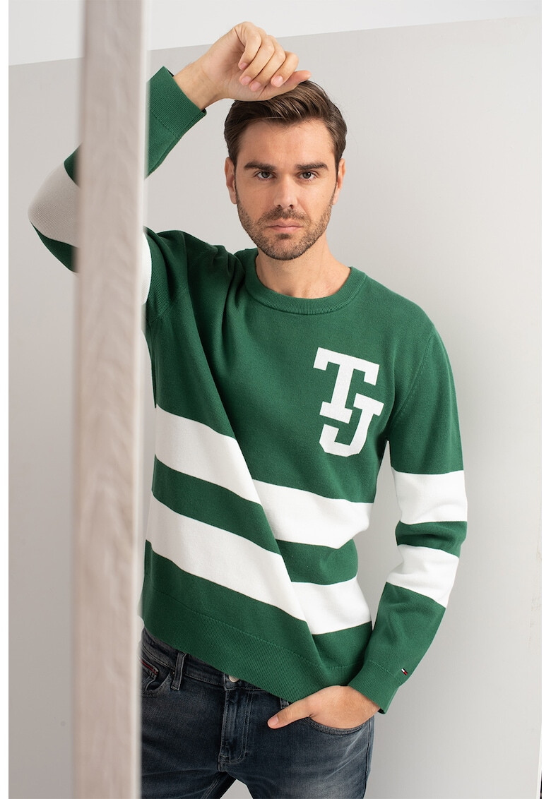 Tommy Jeans Пуловер на райе с рипс - Pepit.bg