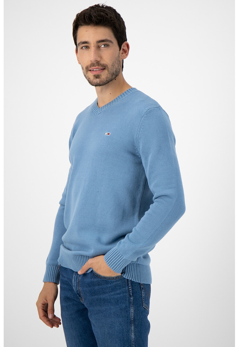 Tommy Jeans Пуловер от органичен памук с шпиц - Pepit.bg