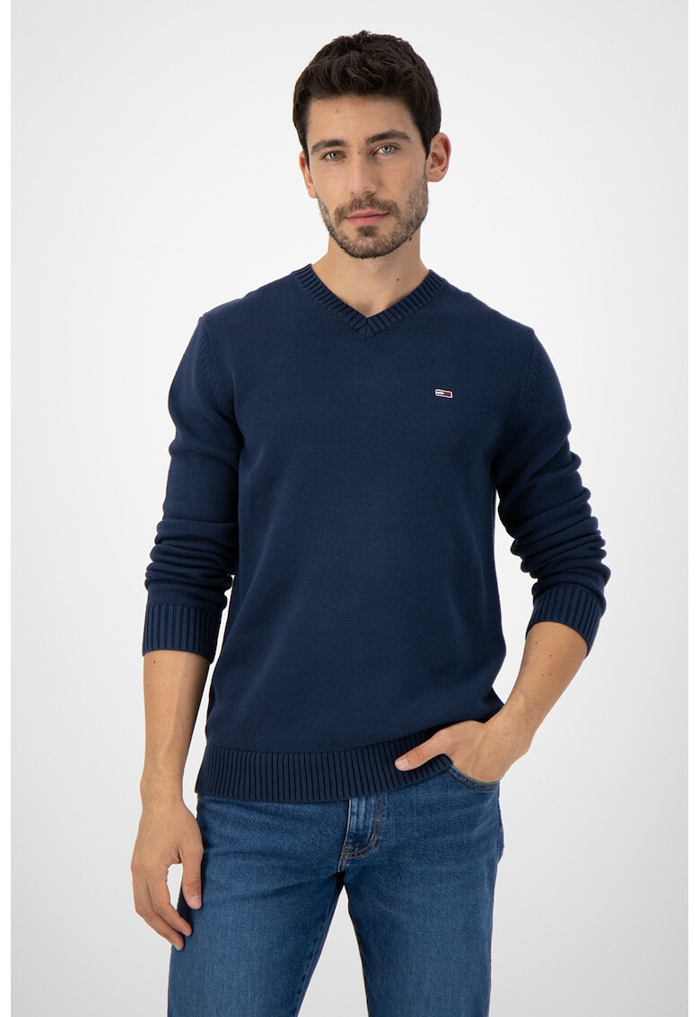 Tommy Jeans Пуловер от органичен памук с шпиц - Pepit.bg