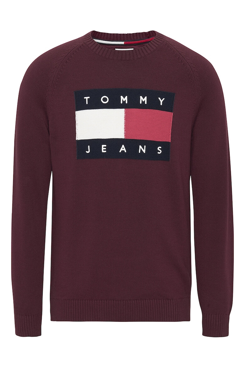 Tommy Jeans Пуловер с уголемено лого - Pepit.bg