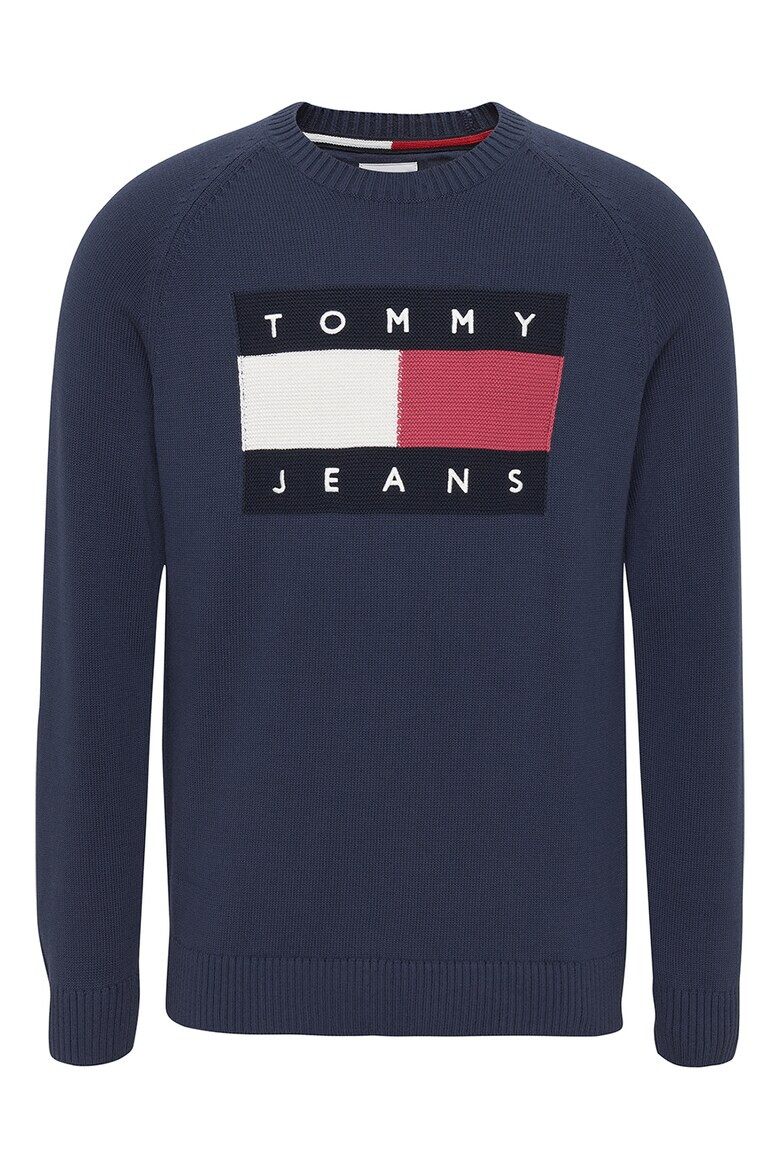 Tommy Jeans Пуловер с уголемено лого - Pepit.bg