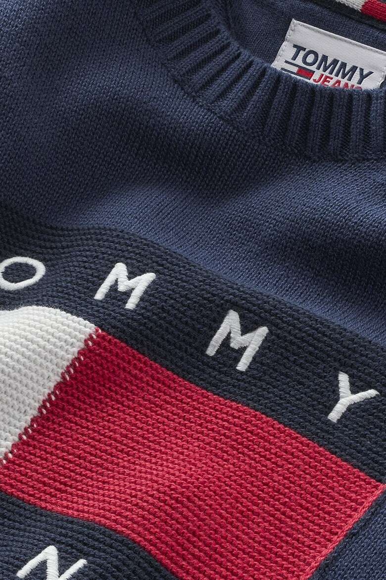 Tommy Jeans Пуловер с уголемено лого - Pepit.bg