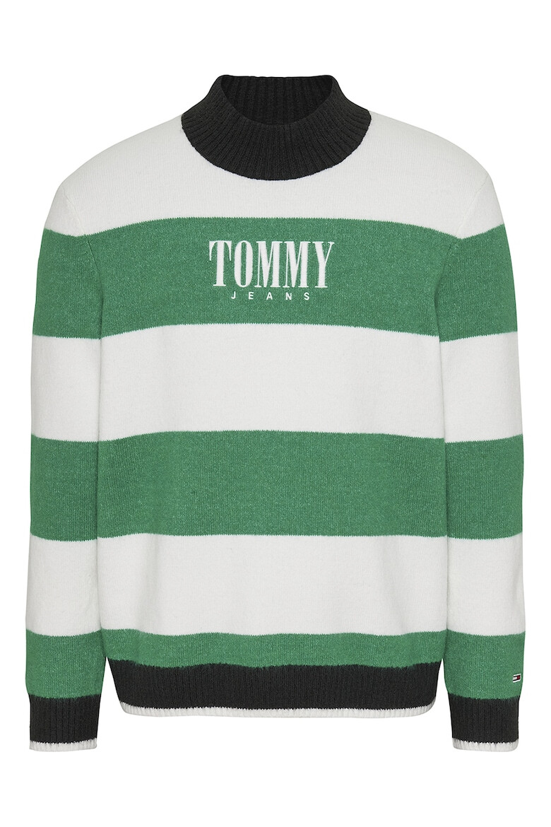 Tommy Jeans Раиран пуловер с бродирано лого - Pepit.bg