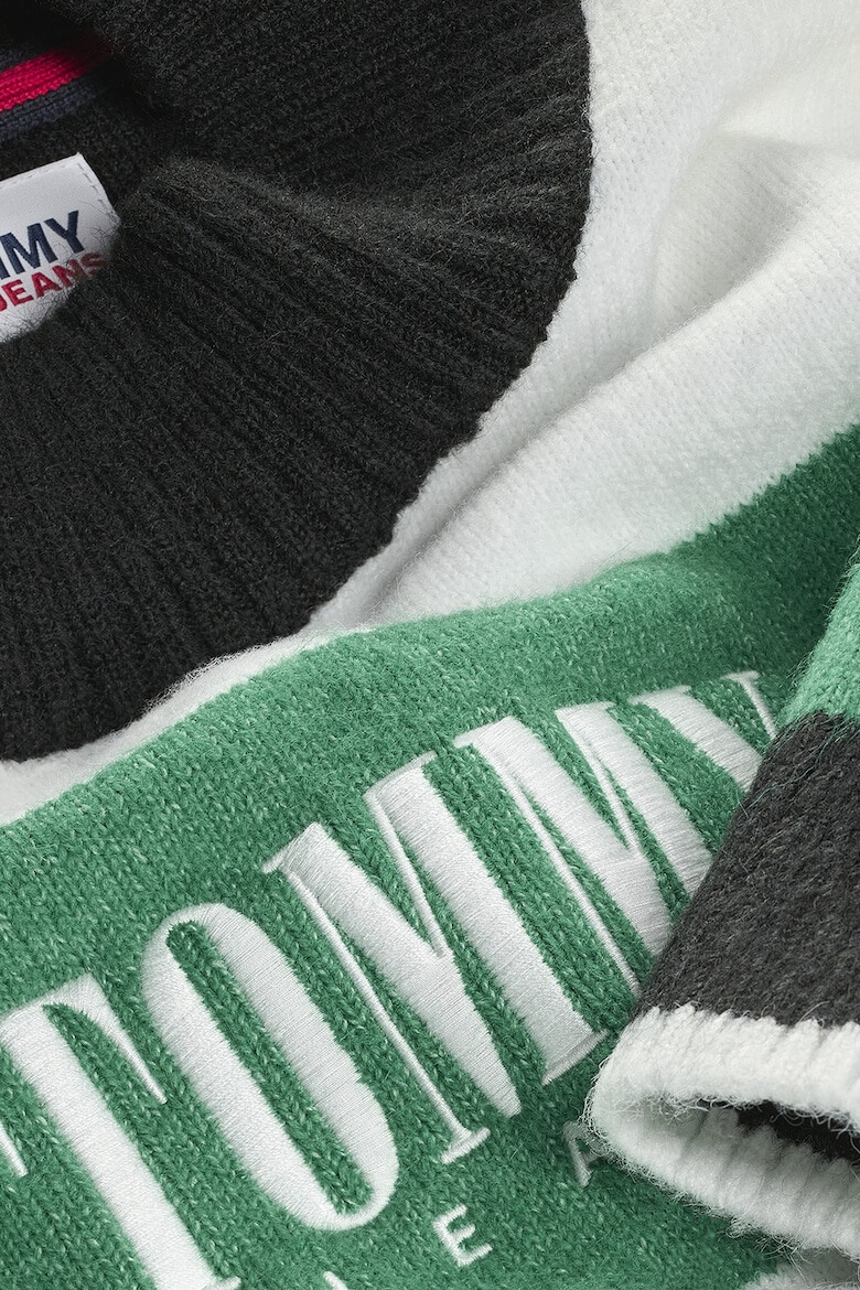 Tommy Jeans Раиран пуловер с бродирано лого - Pepit.bg