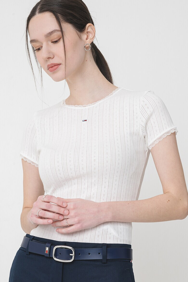 Tommy Jeans Релефна тениска с лого - Pepit.bg