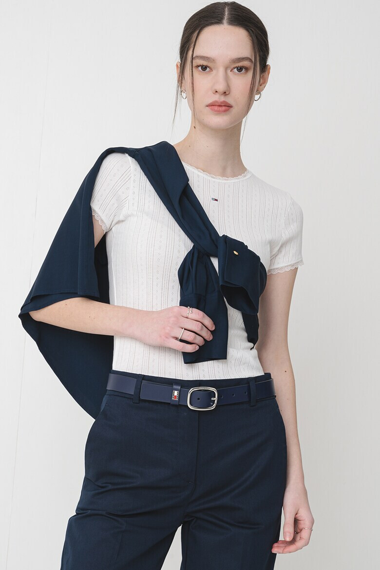 Tommy Jeans Релефна тениска с лого - Pepit.bg