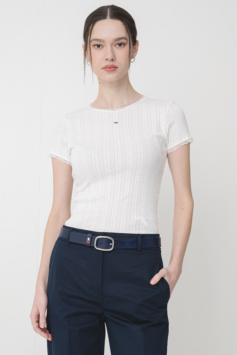 Tommy Jeans Релефна тениска с лого - Pepit.bg