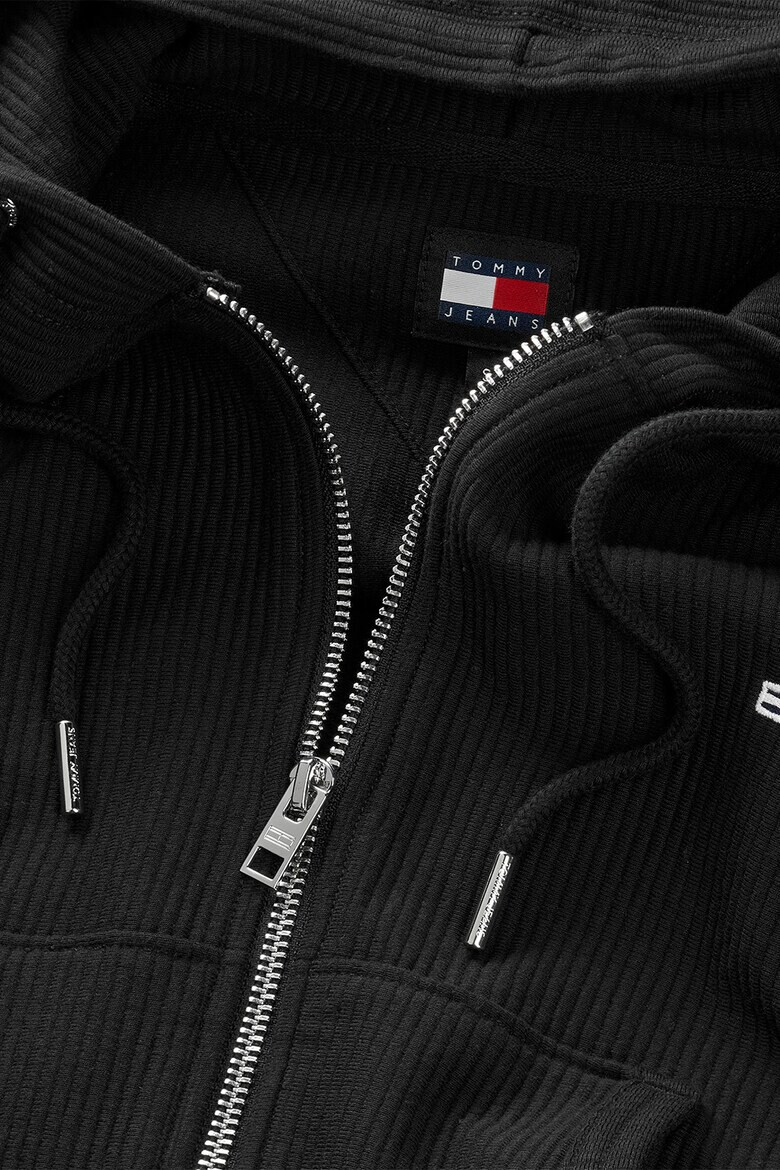 Tommy Jeans Рипсено късо худи с цип - Pepit.bg