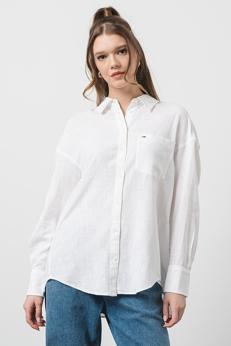 Tommy Jeans Риза с лен и джоб - Pepit.bg