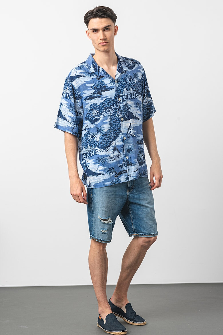 Tommy Jeans Риза с лен и принт - Pepit.bg