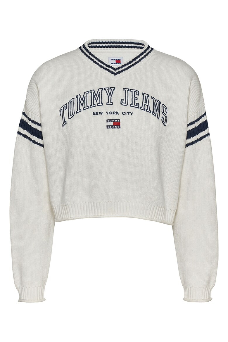 Tommy Jeans Шпиц пуловер с бродирано лого - Pepit.bg