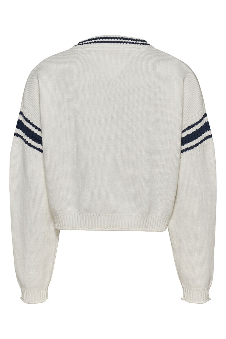 Tommy Jeans Шпиц пуловер с бродирано лого - Pepit.bg