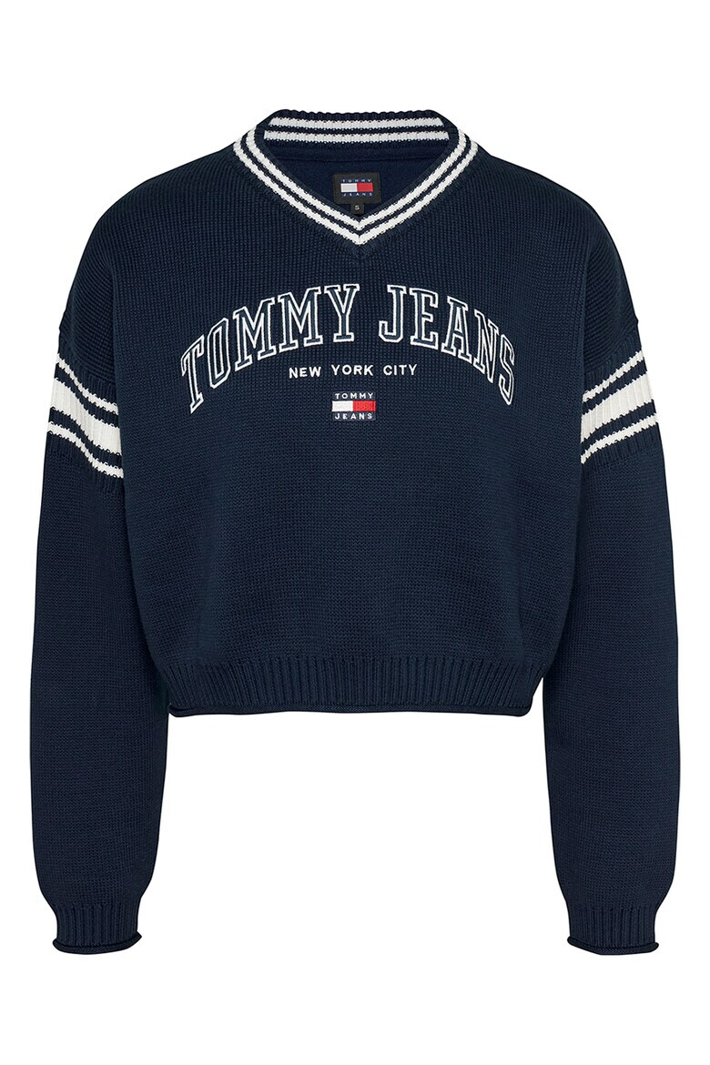 Tommy Jeans Шпиц пуловер с бродирано лого - Pepit.bg