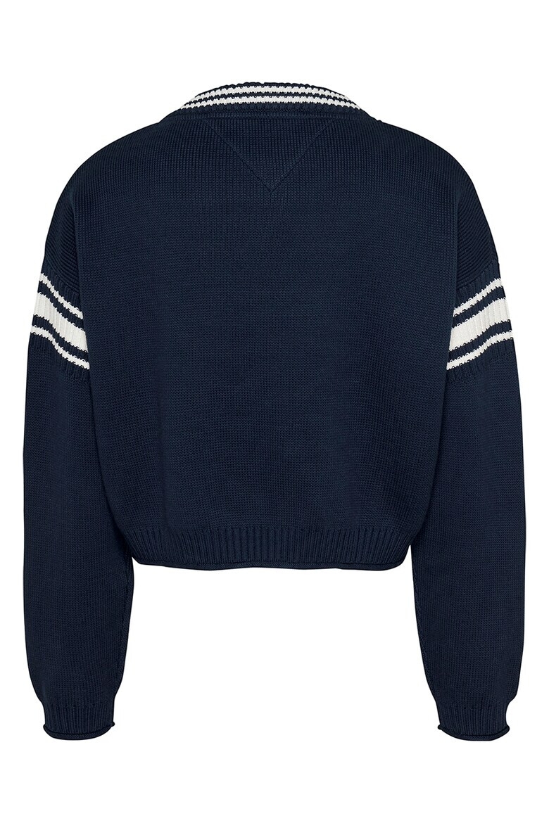 Tommy Jeans Шпиц пуловер с бродирано лого - Pepit.bg