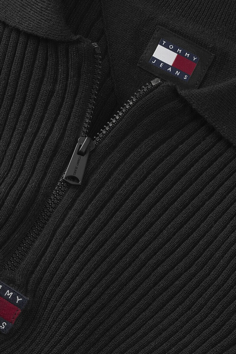 Tommy Jeans Скъсен пуловер с къс цип - Pepit.bg