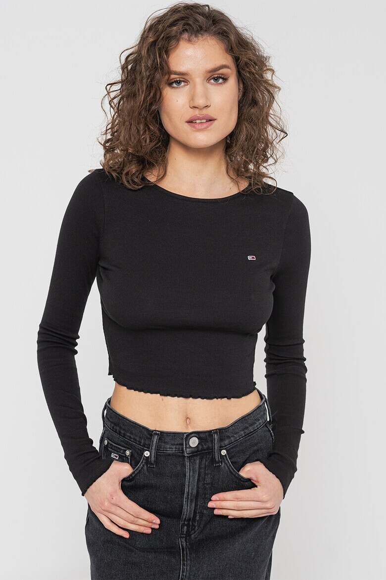 Tommy Jeans Скъсена блуза с лого - Pepit.bg