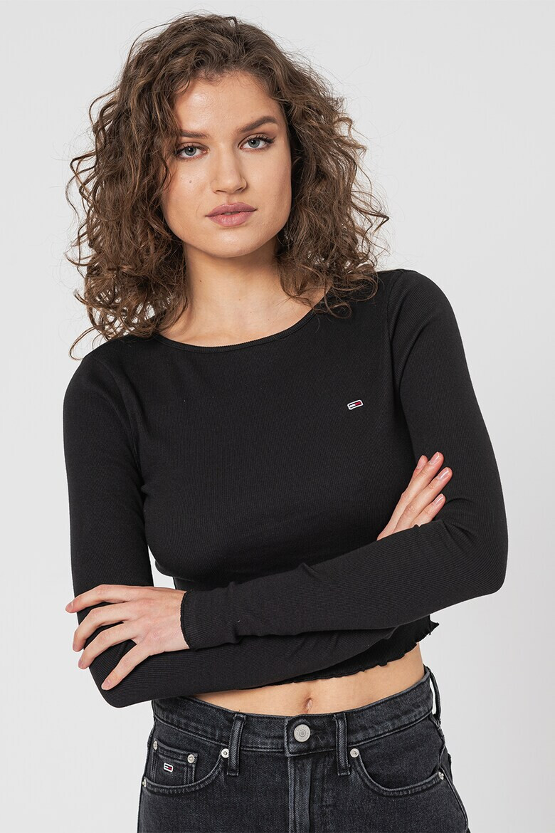 Tommy Jeans Скъсена блуза с лого - Pepit.bg
