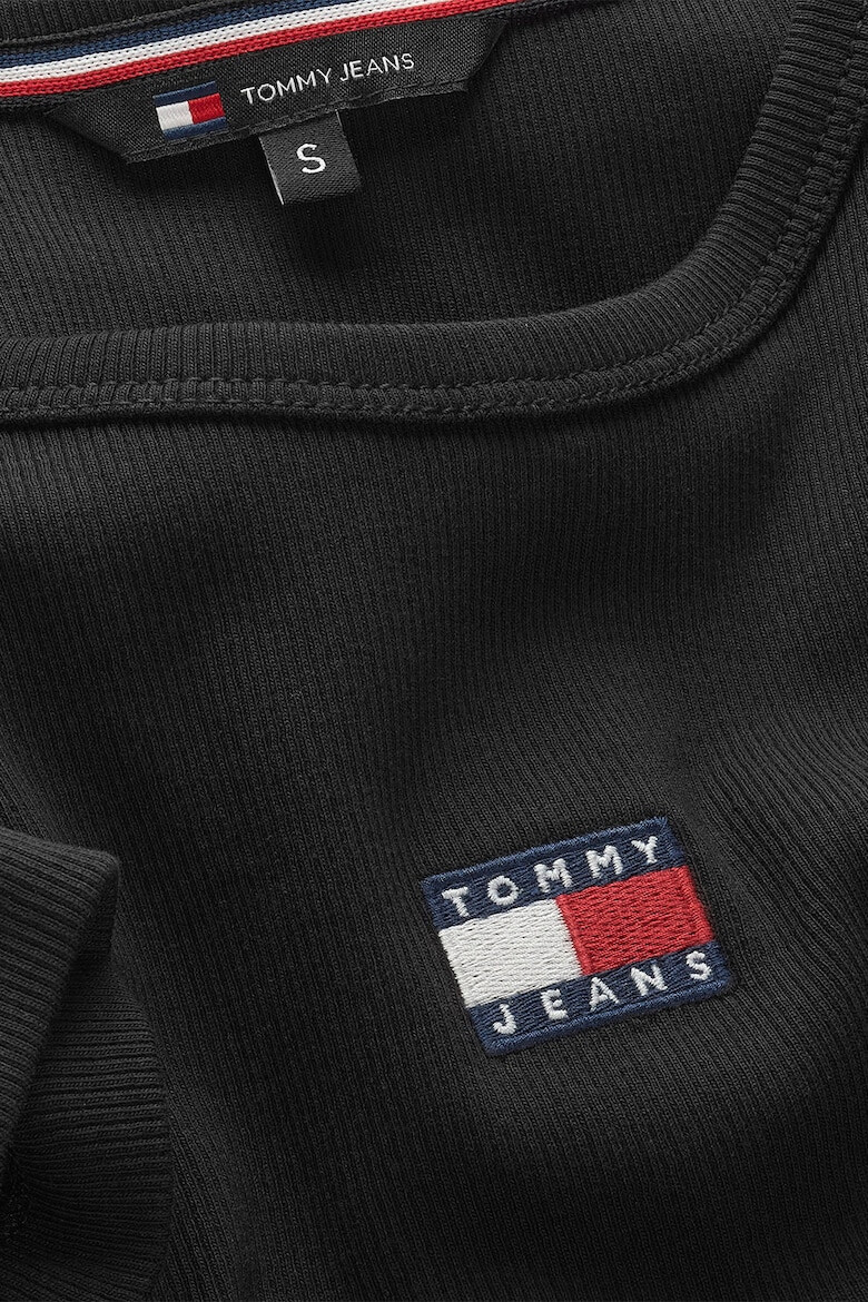 Tommy Jeans Слим тениска с рипс - Pepit.bg