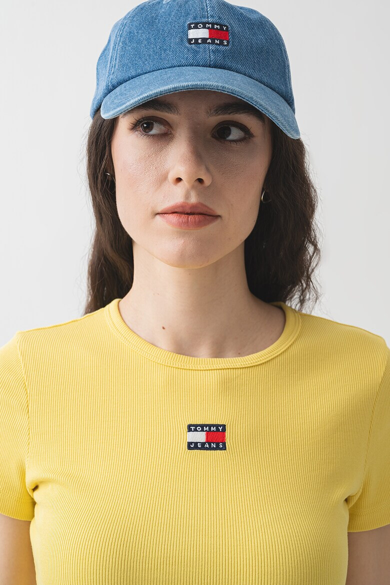 Tommy Jeans Слим тениска с рипс - Pepit.bg