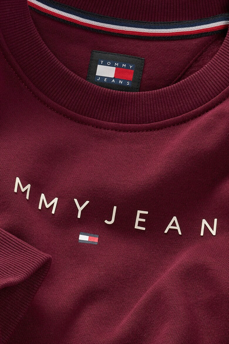 Tommy Jeans Суитшърт с бродирано лого - Тъмночервен - Pepit.bg