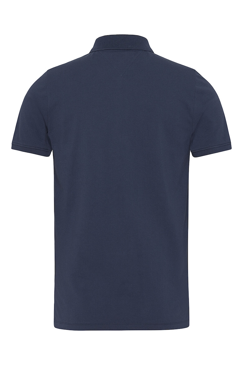 Tommy Jeans Тениска с яка и лого - Тъмносин - Pepit.bg