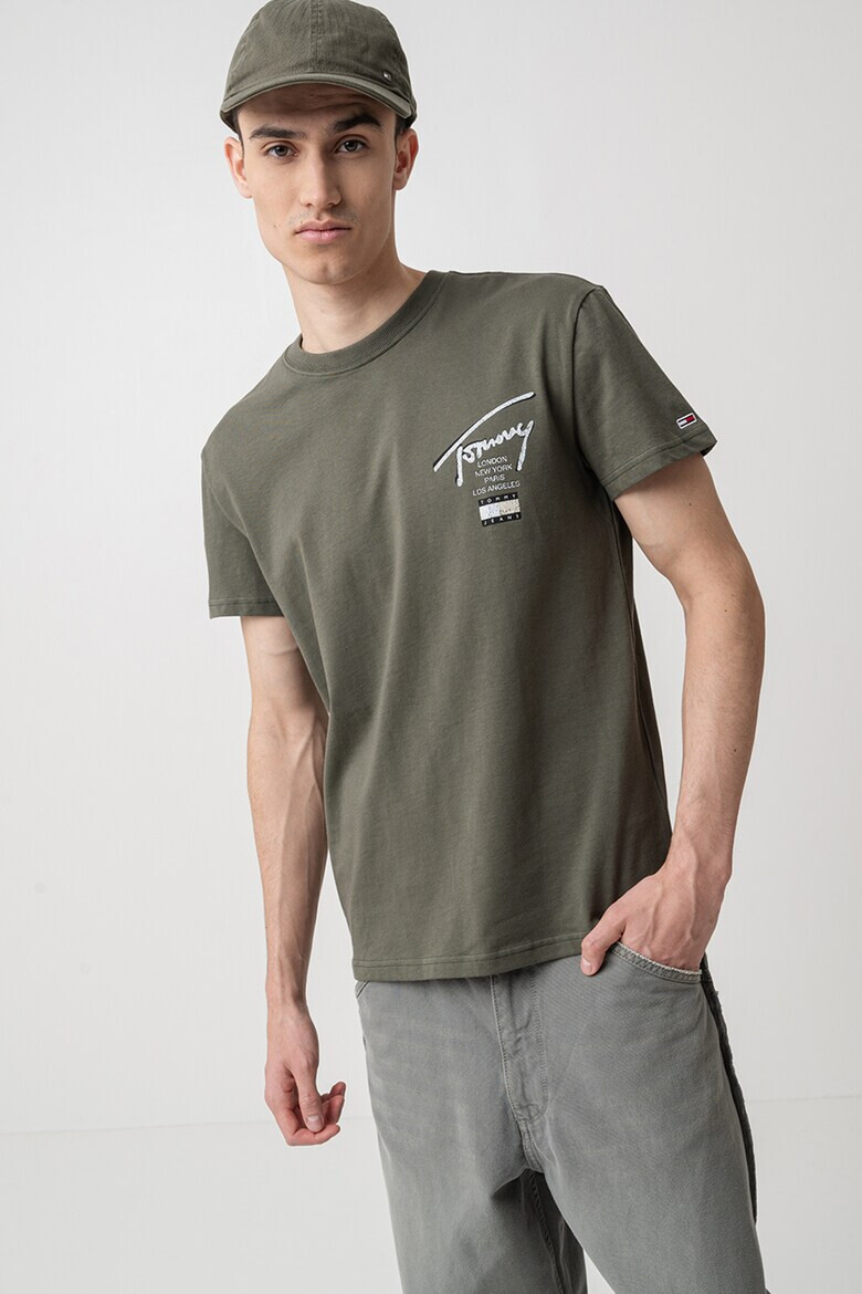 Tommy Jeans Тениска с лого и овално деколте - Pepit.bg