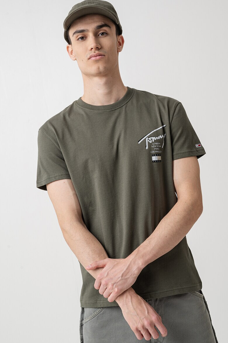 Tommy Jeans Тениска с лого и овално деколте - Pepit.bg