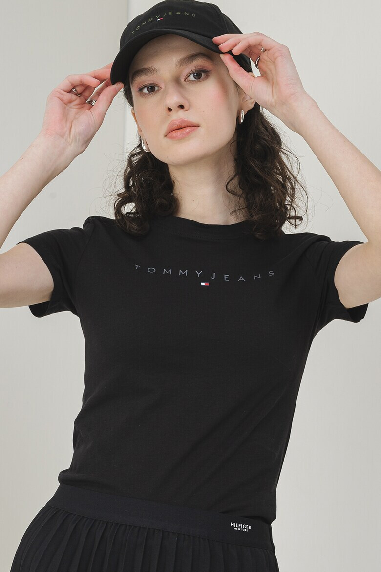 Tommy Jeans Тениска с лого и овално деколте - Pepit.bg
