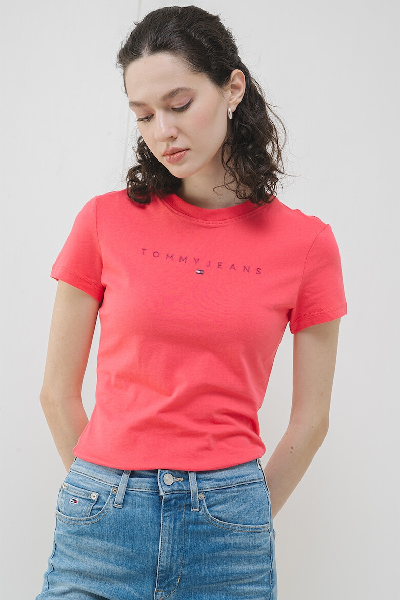 Tommy Jeans Тениска с лого и овално деколте - Pepit.bg