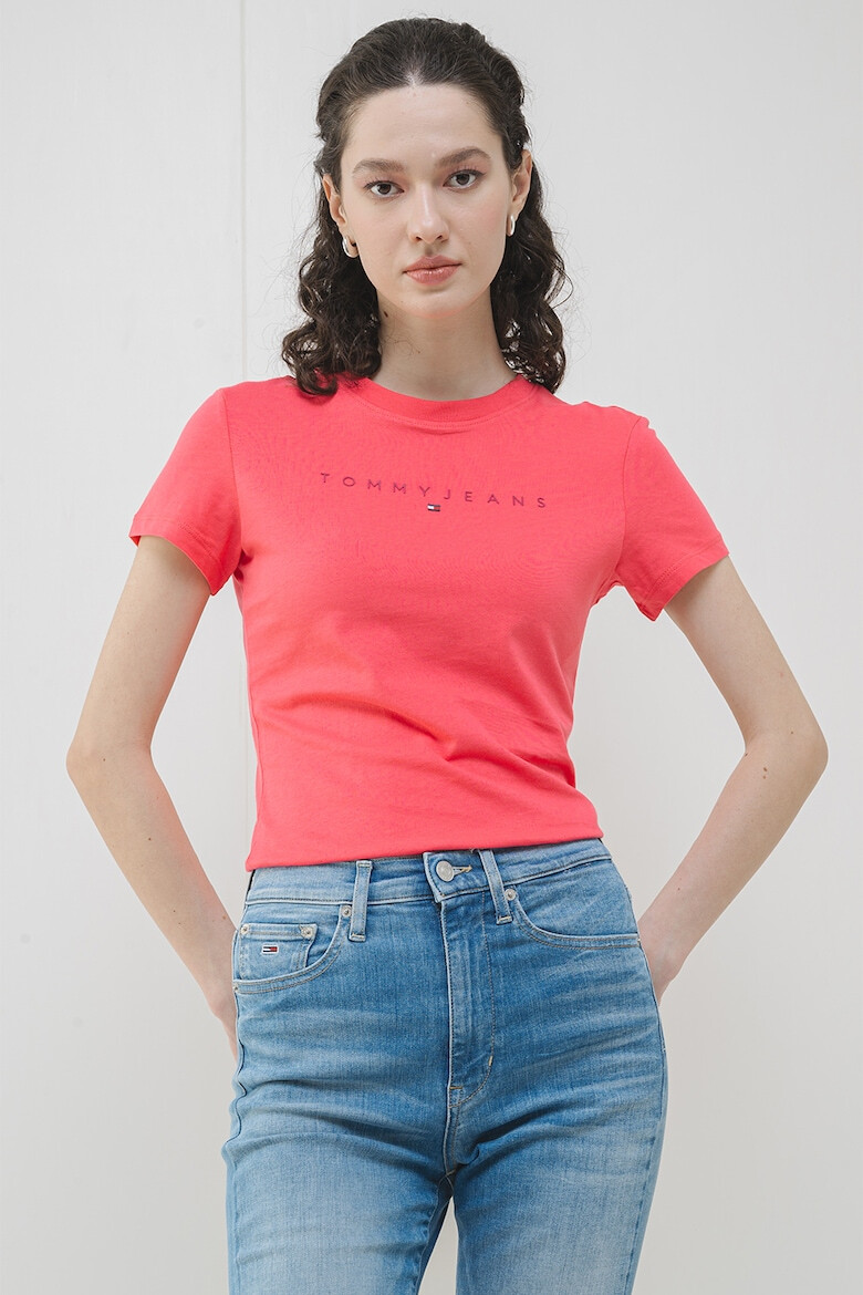 Tommy Jeans Тениска с лого и овално деколте - Pepit.bg