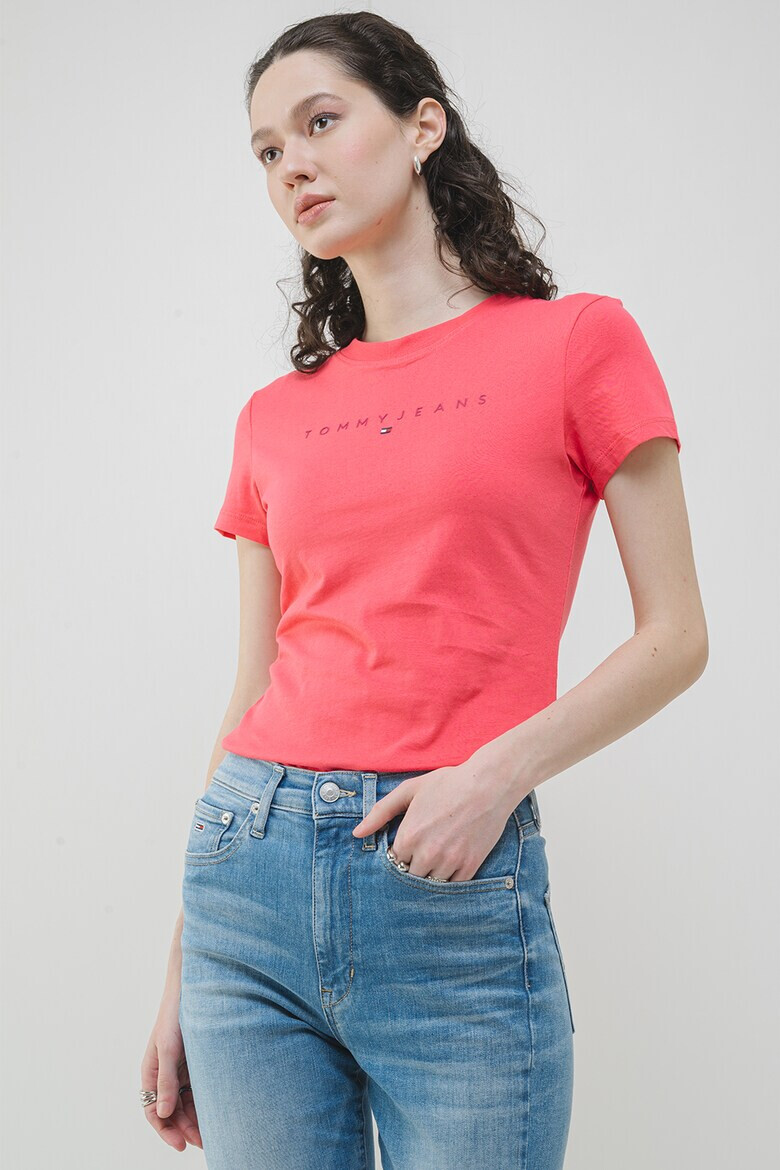 Tommy Jeans Тениска с лого и овално деколте - Pepit.bg