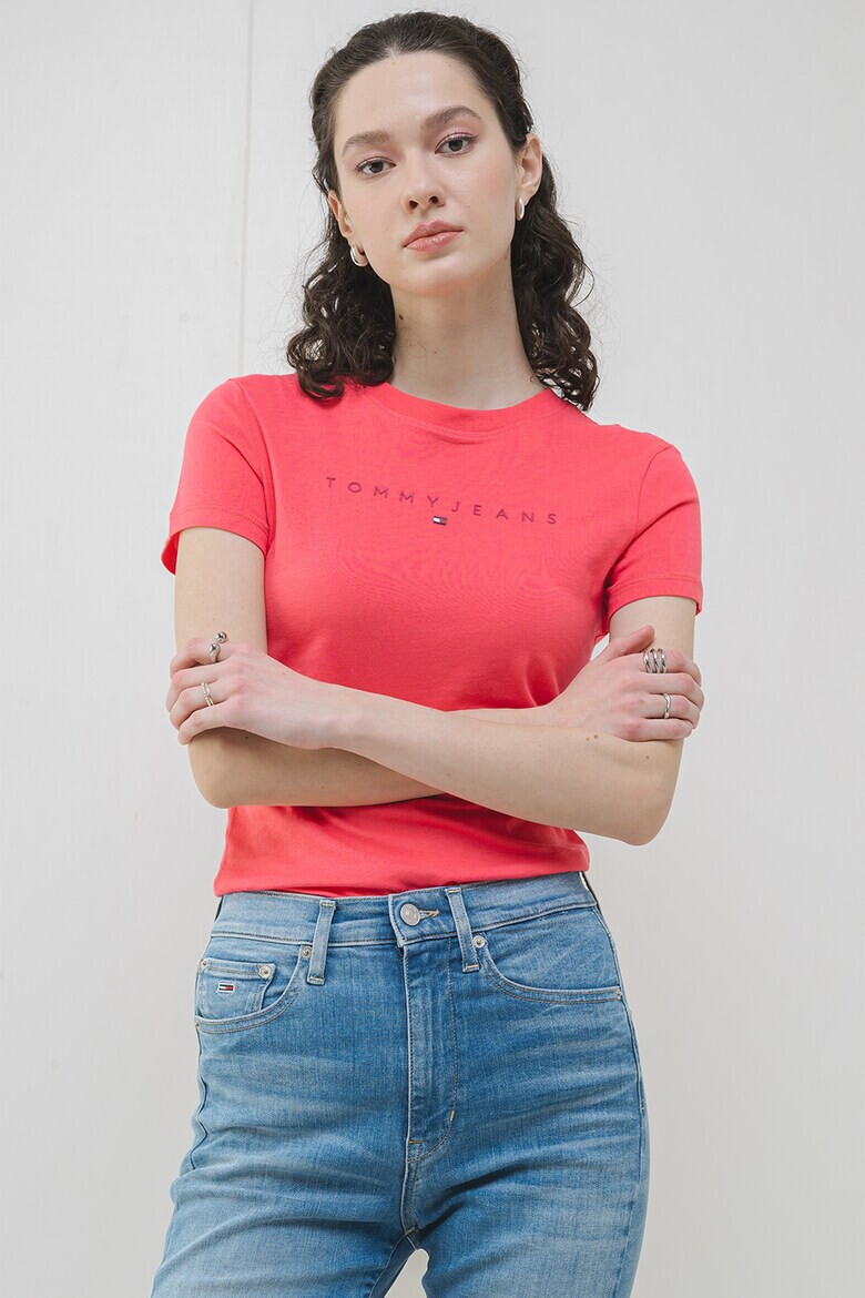Tommy Jeans Тениска с лого и овално деколте - Pepit.bg