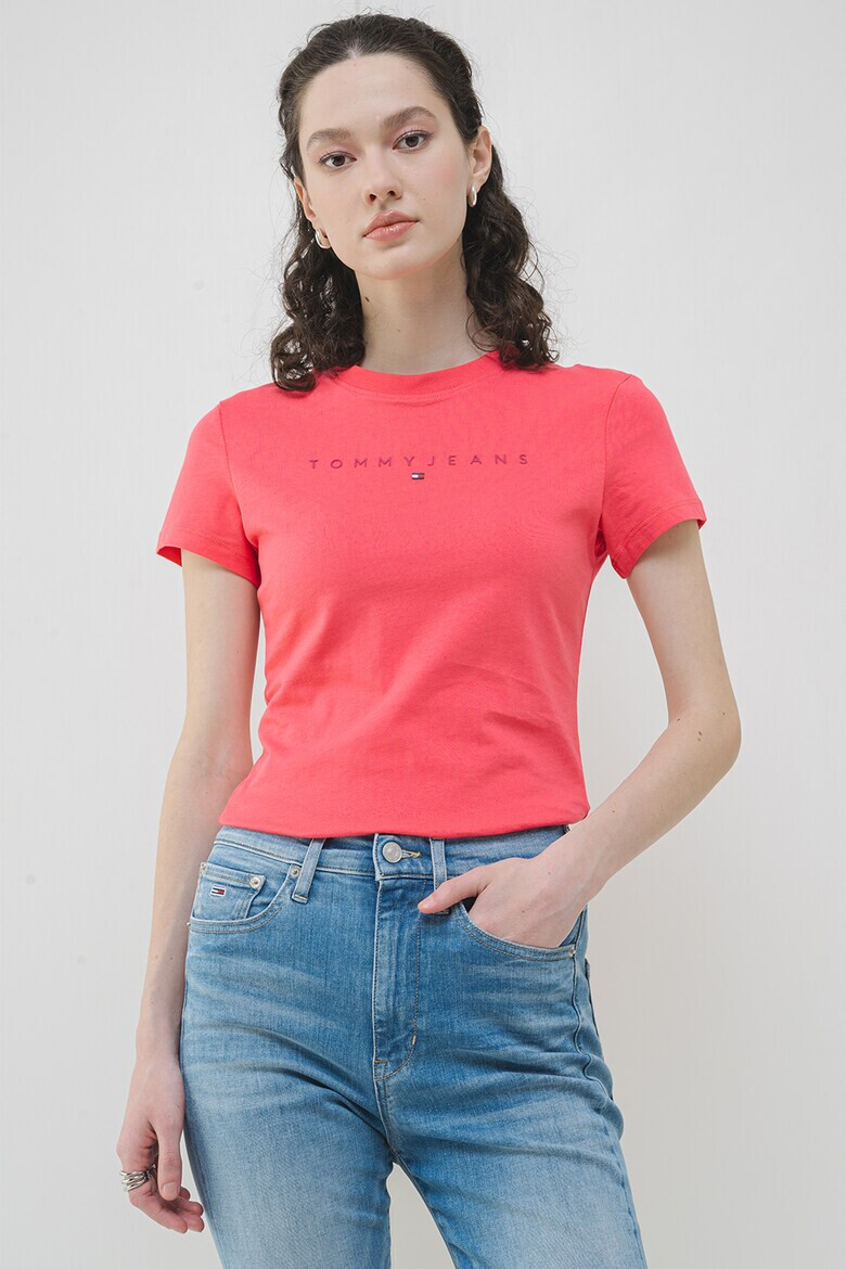 Tommy Jeans Тениска с лого и овално деколте - Pepit.bg