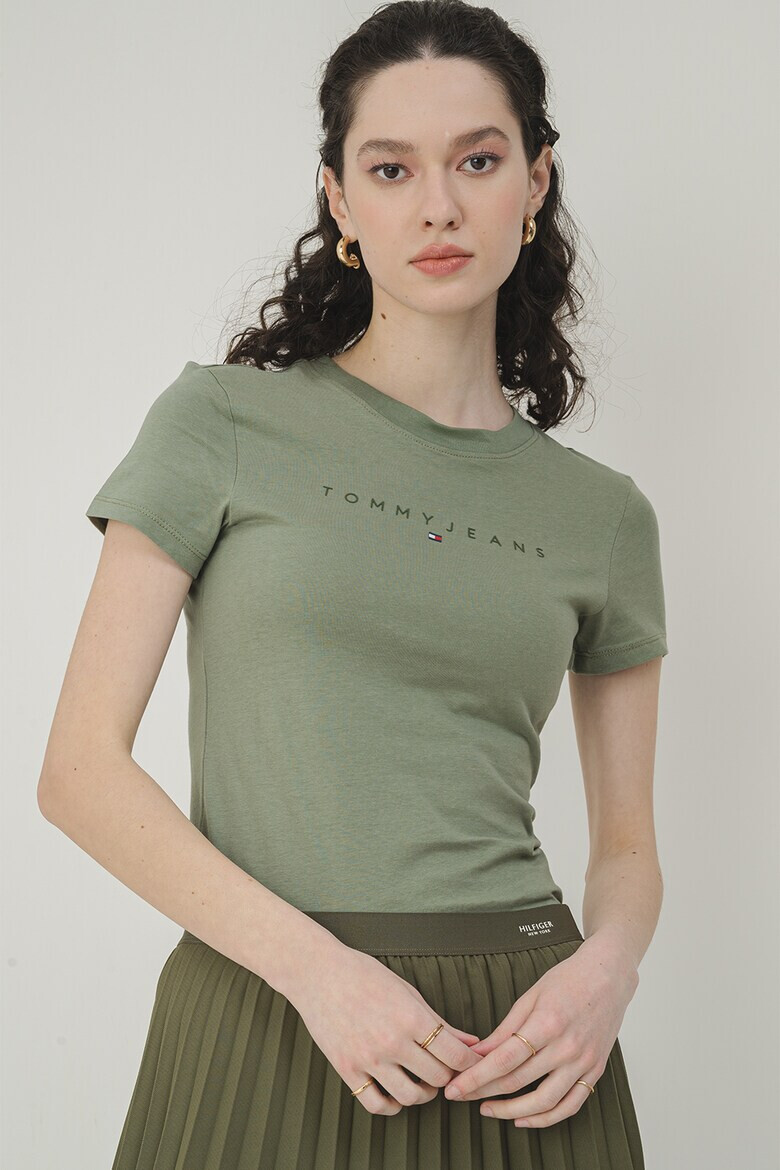 Tommy Jeans Тениска с лого и овално деколте - Pepit.bg