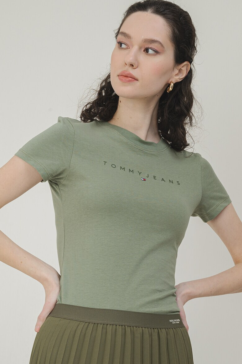 Tommy Jeans Тениска с лого и овално деколте - Pepit.bg