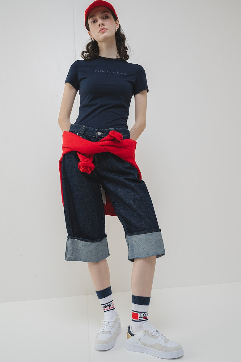 Tommy Jeans Тениска с лого и овално деколте - Pepit.bg