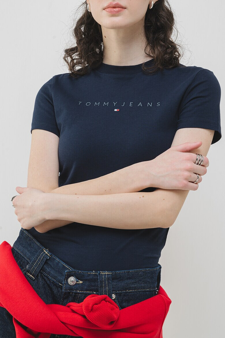 Tommy Jeans Тениска с лого и овално деколте - Pepit.bg