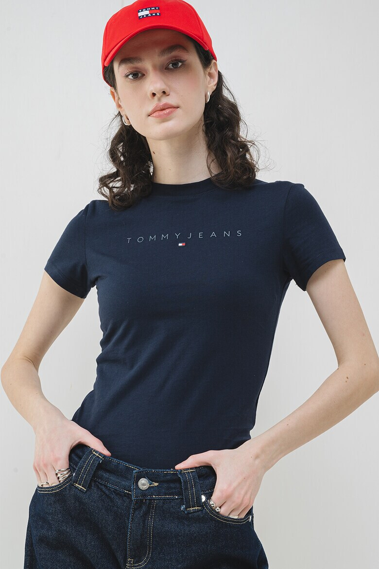 Tommy Jeans Тениска с лого и овално деколте - Pepit.bg