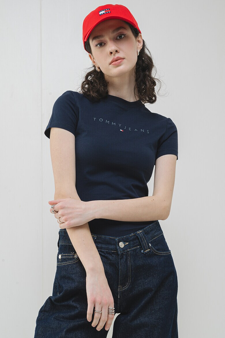 Tommy Jeans Тениска с лого и овално деколте - Pepit.bg