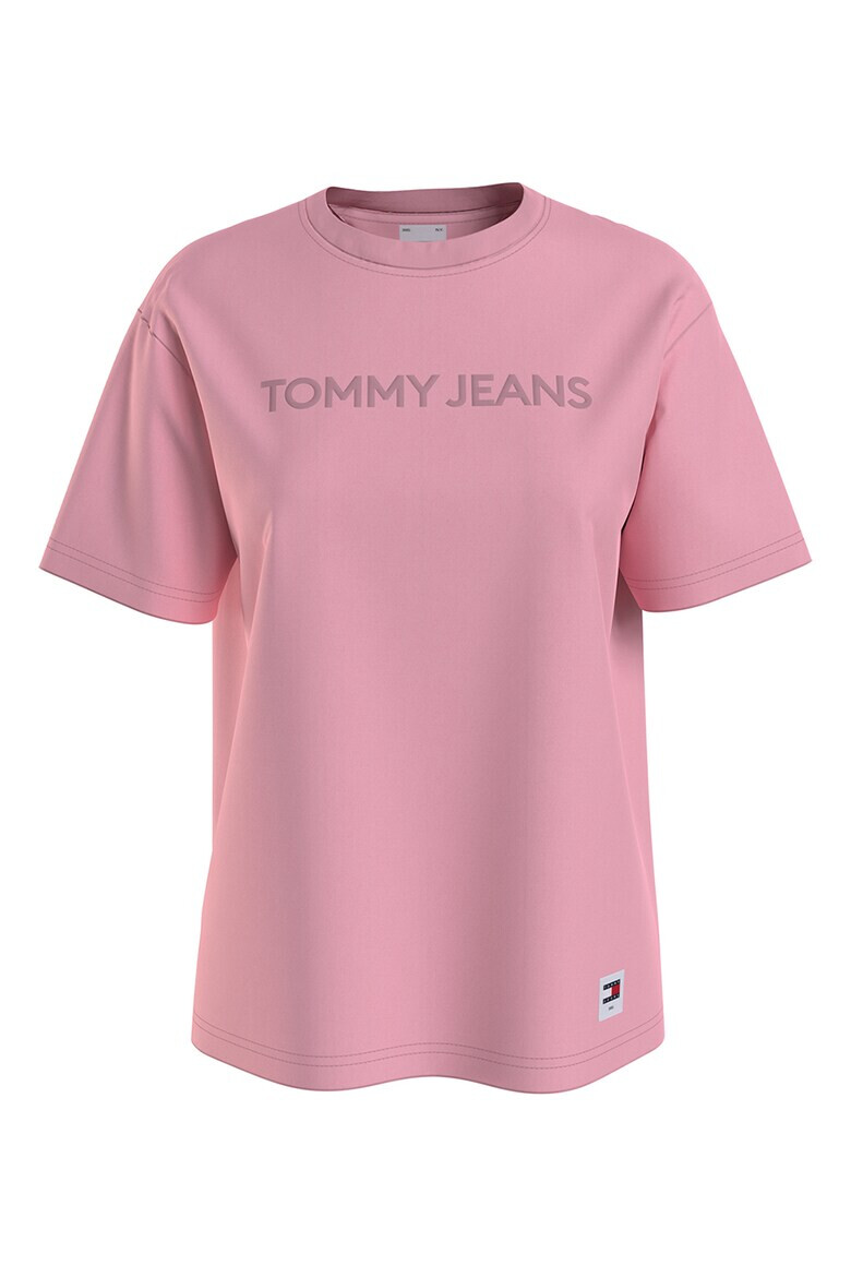 Tommy Jeans Тениска с овално деколте и лого - Pepit.bg