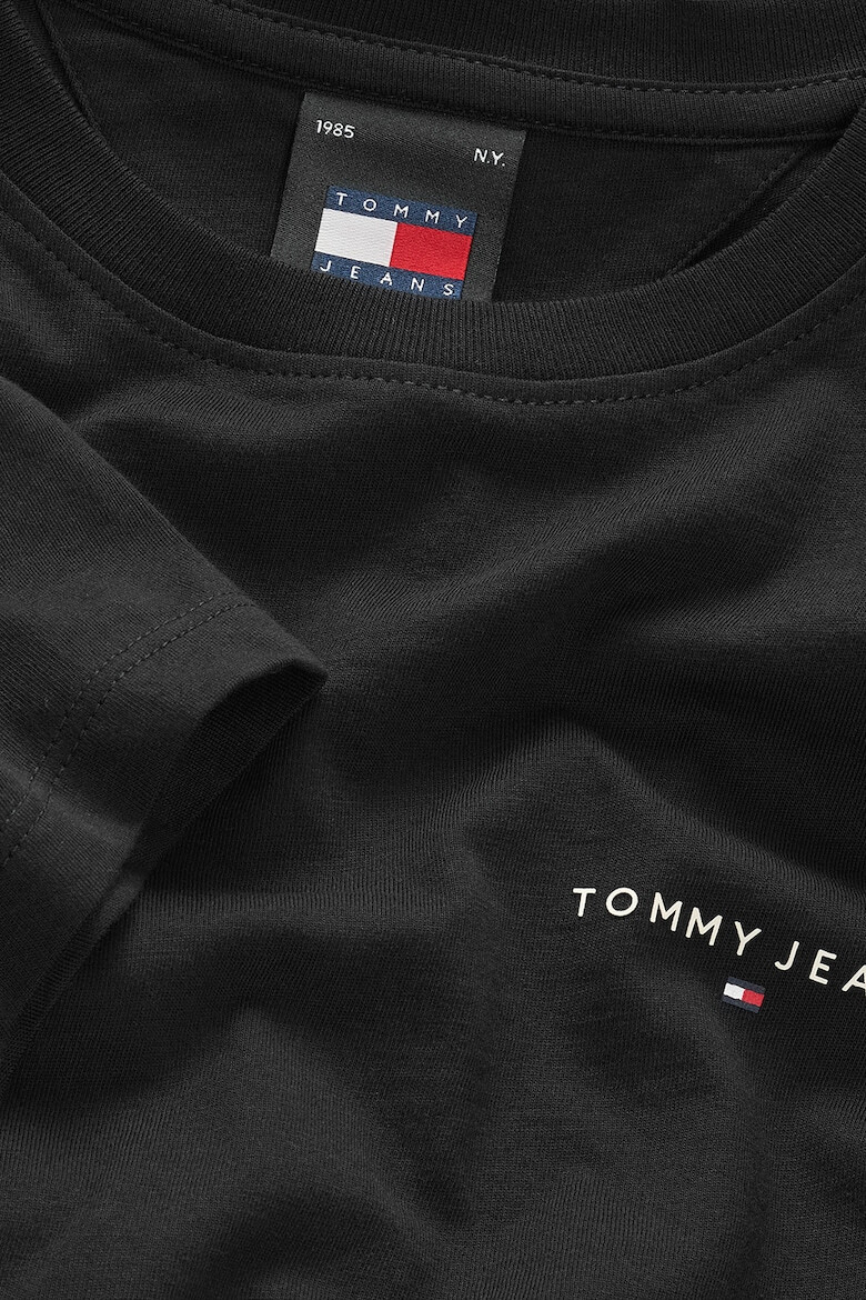 Tommy Jeans Тениска с овално деколте и лого - Pepit.bg