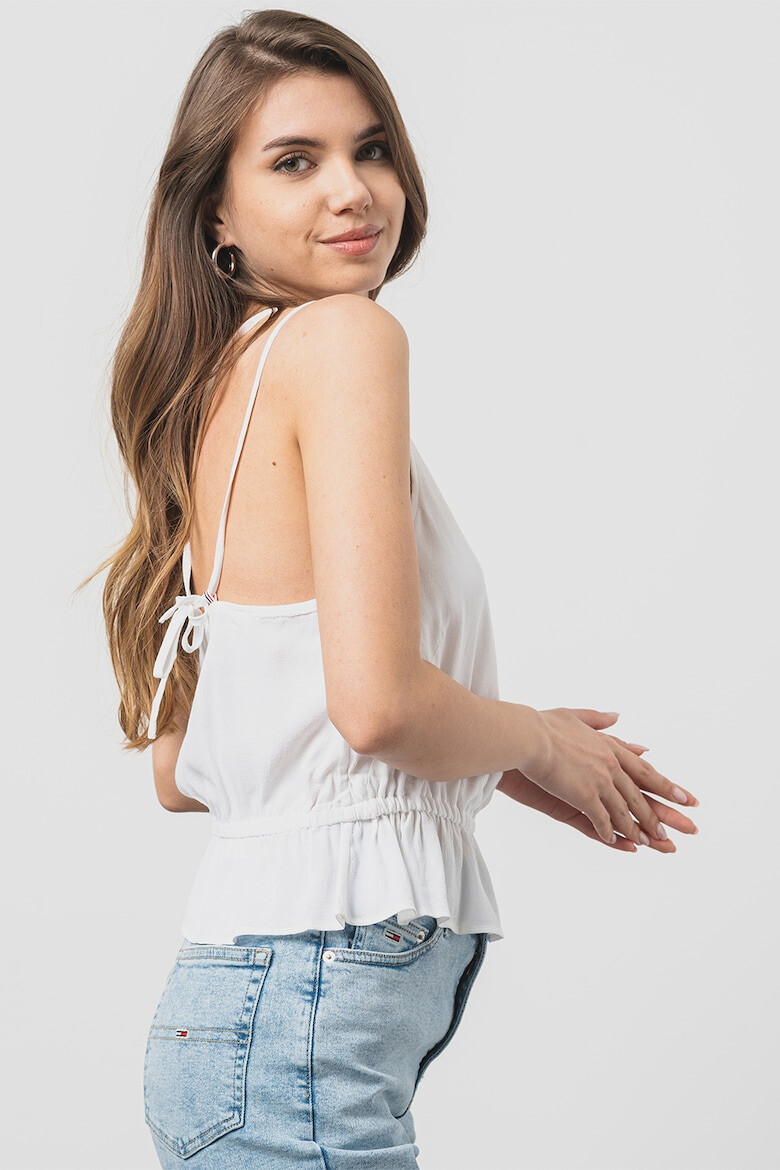 Tommy Jeans Топ с тънки презрамки - Бял - Pepit.bg
