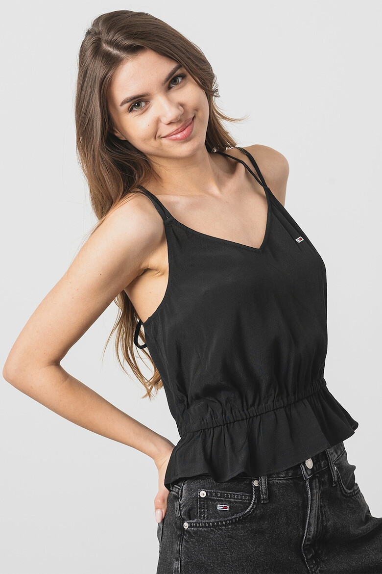 Tommy Jeans Топ с тънки презрамки - Черен - Pepit.bg