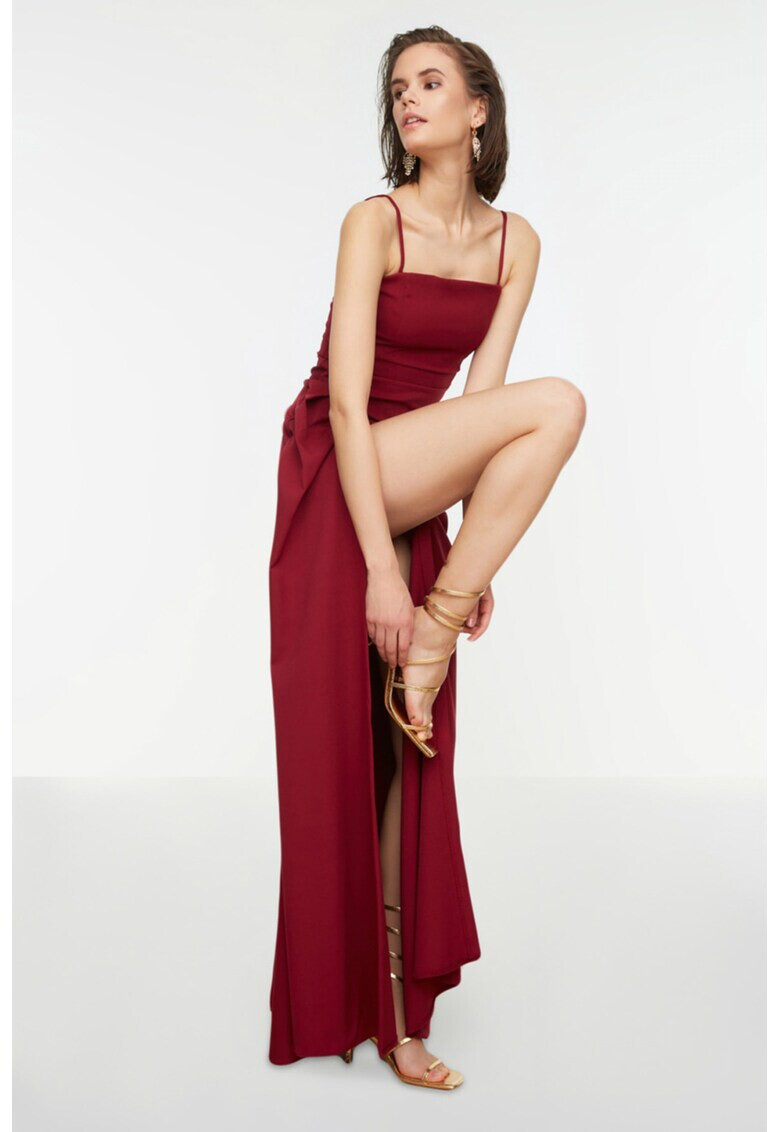 Trendyol Дълга рокля с дълбока цепка встрани - Pepit.bg