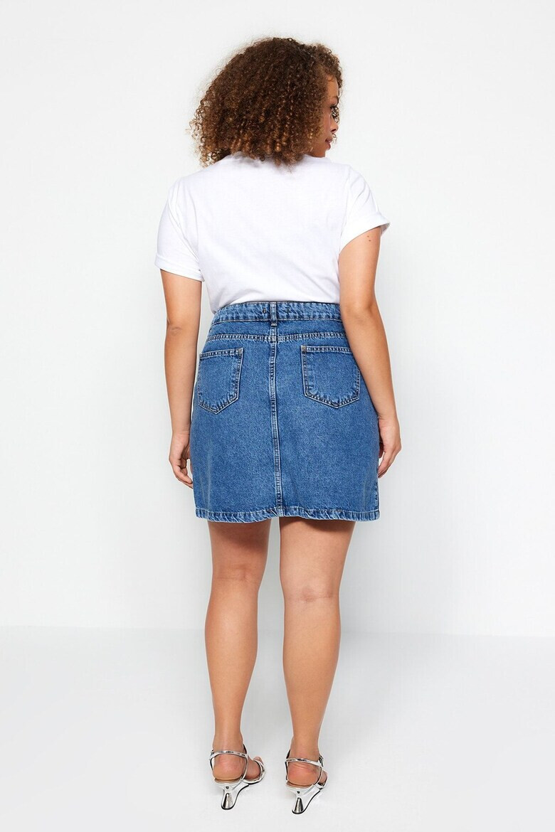 Trendyol Дънкова пола Plus Size с джобове - Pepit.bg
