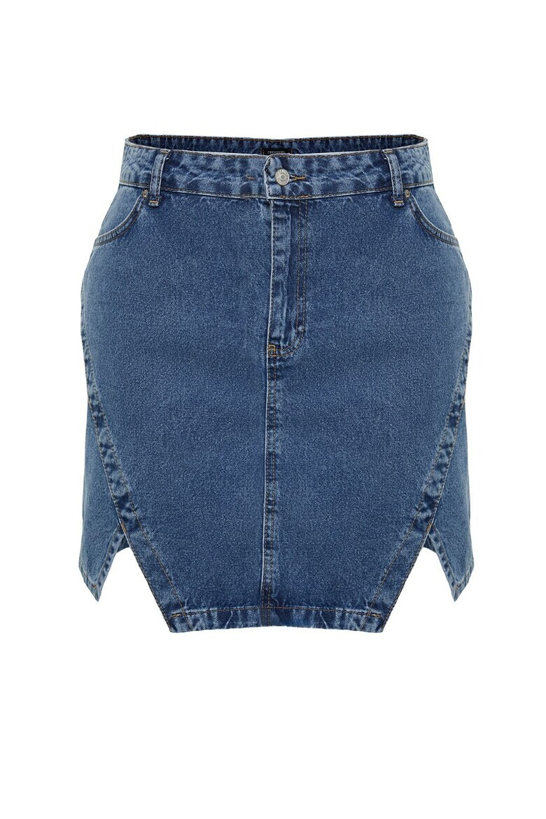 Trendyol Дънкова пола Plus Size с джобове - Pepit.bg
