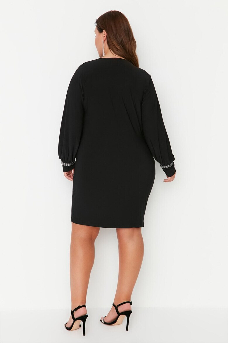 Trendyol Къса драпирана рокля Plus Size - Pepit.bg